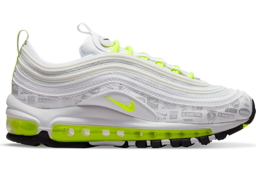 Nike Big Kids Air Max 97 Just Do It White Volt Size 5Y