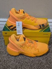 Size 5 Youth Unisex Adidas D.O.N. Issue 2 Yellow Mid Top Basketball Shoes FW8753