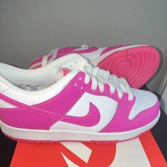 Nike Dunk Low (GS) White/Pink Leather Sneaker 6.5Y FB9109-102