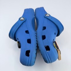 Crocs Classic Clogs Blue Kids Size J3 Minecraft Pizza Jibbitz Charms Shoes