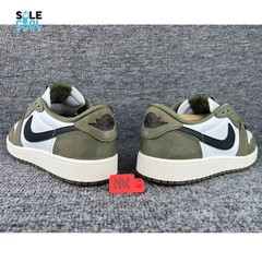 Nike Air Jordan 1 Retro Low OG GS Medium Olive Black Shoes HQ6999-200