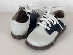 Footmates Cheer 8401 Saddle Shoes Navy & White Toddler Unisex Size 5 WIDE Easter