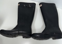Hunter Kids Original Gloss Rain Boots Size Girls 5 Boys 4 UK 3 Navy Blue Tall