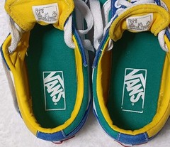 Vans Old Skool Youth Shoes Size 12 Low Blue Yellow Green Off The Wall