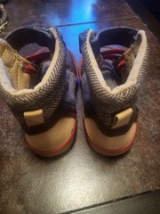 Old Navy Boys Kids High Top Herringbone Sneakers Brown/Red Hook & Loop Size 7