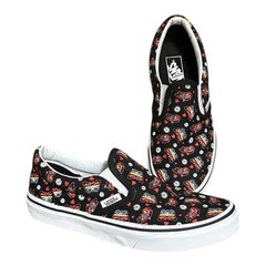 VANS Classic Slip On Sneaker Kids 3 Butterfly Floral Print Canvas Streetwear