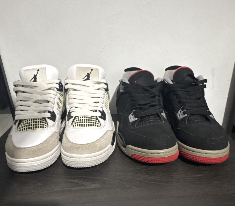Jordan 4 combo/ Jordan 4 military black 6.5Y, Jordan 4 bred 2019 7Y,