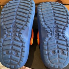 Classic Lined Crocs Toddler Size C11 Blue Bolt Green Orange