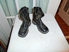 Justin Gypsy Boots Toddler sz 8.5 Black Leather 9977JR Cowboy Cowgirl Square Toe