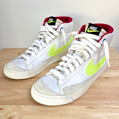 Nike Blazer Mid GS 7Y White Volt Neon Retro Basketball Sneakers Y2K Streetwear