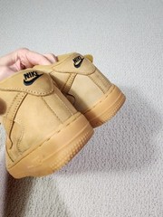 Air Force 1 Mid WB PS Leather Wheat ‚Flax’Rubber Sole Sz 2Y