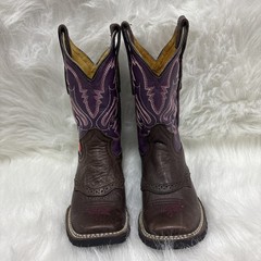 Verthali Kids Dark Purple Western Boots NEW Youth Size US 10 Square Toe
