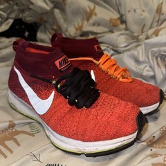 Nike Pegasus All Out Orange Flyknit Sneakers Shoes Mid Top Size 6 Y