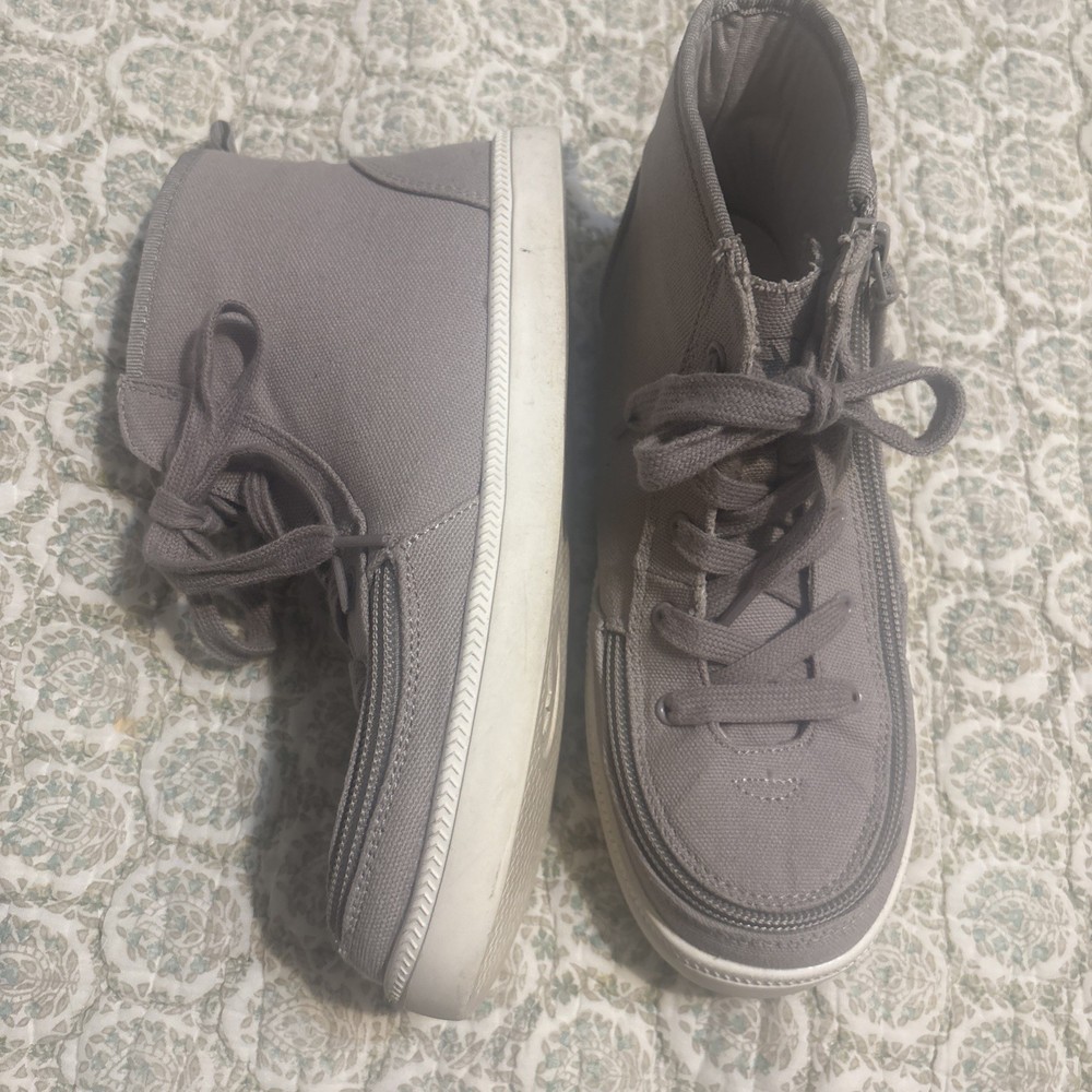BILLY Sneakers Shoes Classic Grey Jersey Lace High Footwear Youth Big Kid Size 4