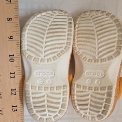 Crocs Classic Kids Speckled Multicolor Clogs Yellow Strap US 9 Slip-On