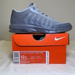 PS Nike Air Max Invigor Print Grey Purple AH5263-001 NEW in Box Kids Size 12c