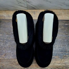 UGG Ultra Mini Fluff Black Ankle Boots Size 6 Kids Womens 7 New in Box 1143701K