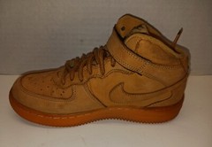 Nike Air Force 1 Brown Wheat Mid Top 859337-200 ~ Kids 2.5Y **SCHOOL SHOES**