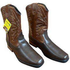 Smart Fit Kids Brown Square Toe Western Cowboy Boots Size 6 NWT