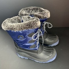 Nova Mountain Blue Black Thinsulate Kids Snow Boots Size 4