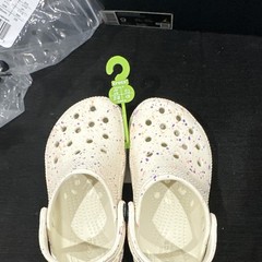 Crocs Classic Glow Paint Splatter Clogs Unisex Kids C10 White Multi