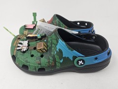 Crocs Kids Classic Slip-On Minecraft Sandals, Green/Blue, Unisex, 210830, NEW!