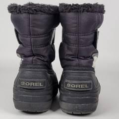 Sorel Snow Commander Boots Black NV1977-010 Winter Waterproof Kids Size 5