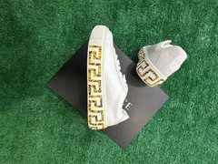 Versace Kids Barocco Greca Low-Top Leather Sneakers