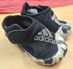 adidas Black White Camouflage Mesh Slip-On Athletic Shoes Unisex Baby Sz 3k