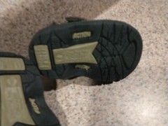 Faded Glory Action Flex Brown Sandals toddler Sz 2 Hook And Loop Strap Shoes
