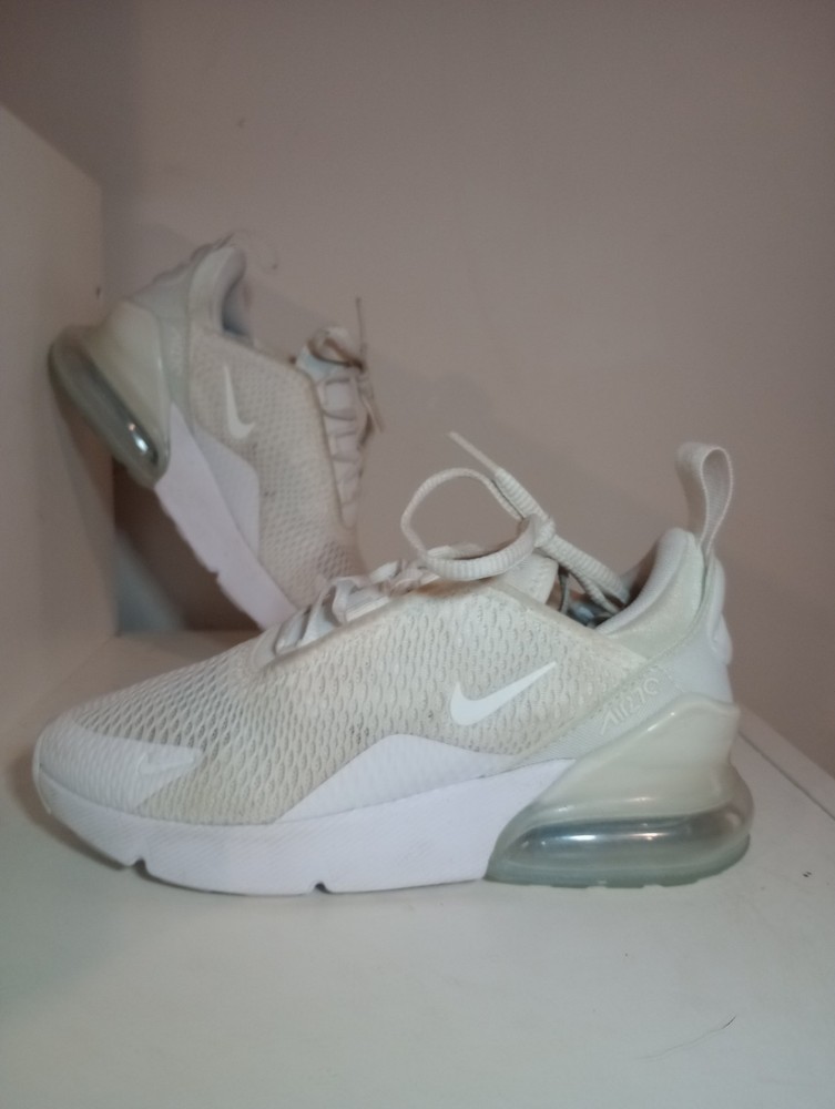 Nike Air Max 270 Size 13C Shoes White Silver Sneakers AO2372-103 Brand New