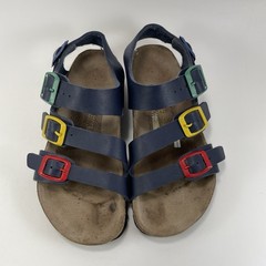 Birkenstock Four Strap Sandals Kids 33 EU, US 2-2.5 Blue Multi Color Buckles