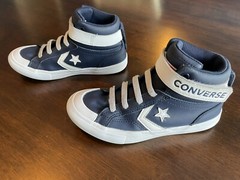 Converse All Star PRO BLAZE STRAP LEATHER Navy Pre-Owned Size 1