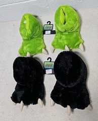 Spirit Halloween Plush Slippers Kids Women Size L/XL Godzilla Bear New