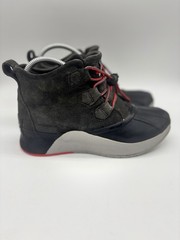Sorel Out N About Boots Youth Size 5 Grey Red Shoes Waterproof Kids NY4564 093