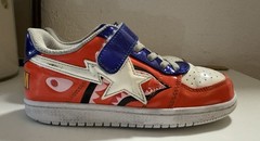 A Bathing Ape BAPE STA Shark Low – Red/Blue/White – Size US 2-2.5 EUR 34