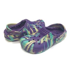 CROCS Kids Size J2 Classic Lined Marbled Clog K Lightweight Slip On Clogs Shoes