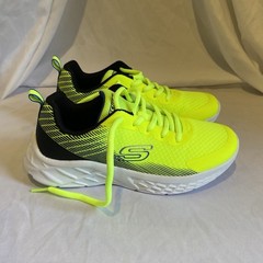 SKECHERS Microspec Max Athletic Sneakers Yellow Black White Unisex Kids Size 2.5
