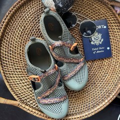 Chaco ODESSEY Close Toe Kids Green Mesh Water Hiking Sandal Shoe Size 5 New