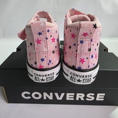Kids Converse All Stars Sneaker Size 2Y Malden Street 1V Mid Sunrise Pink &White