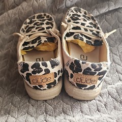 Hey Dude Wendy Youth Leopard Print Canvas Boat Shoes K12 EU 31 UK K11
