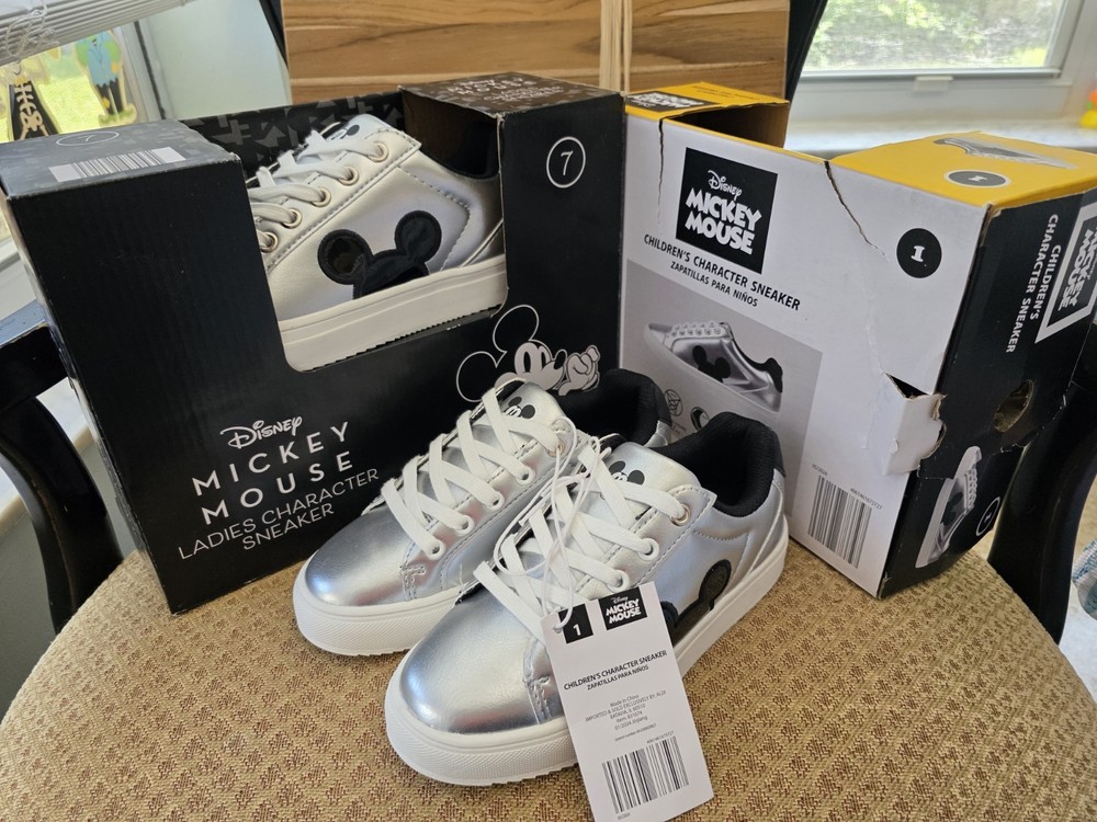 Disney Mickey Mouse (Mommy And Me) Character Sneakers (Size 7 and Size 1)