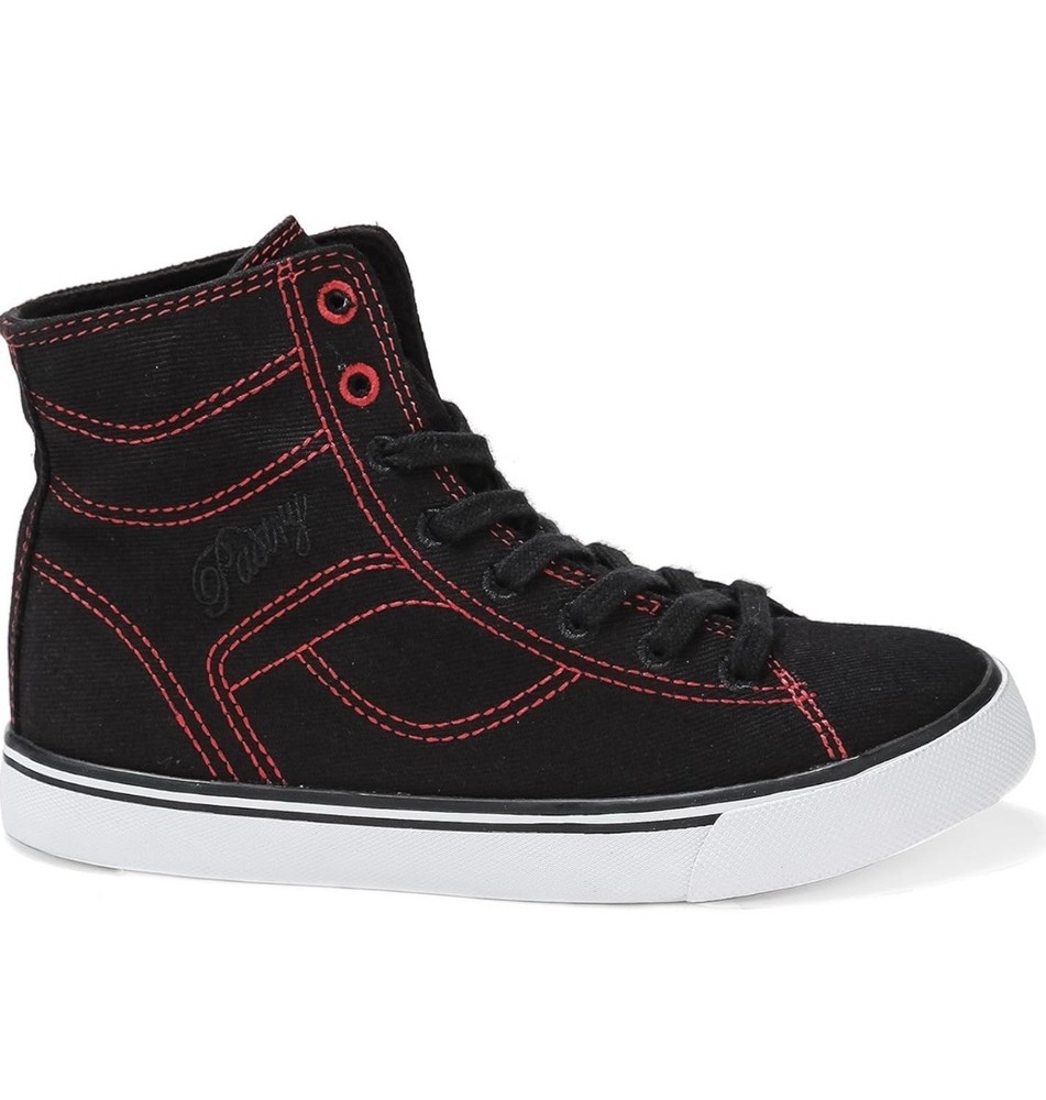 PASTRY Black Red High Top Canvas Sneakers Trainers 90s Dance Y2K Youth Kids Sz 2