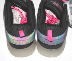 MultiLights Rechargeable Youth Black Pink Light-Up Sneakers Lace-Up Shoes 4M