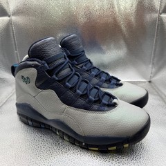 Size 6Y Air Jordan 10 Retro BG Rio Wolf Gray Photo Blue Kids Shoes 310806-019