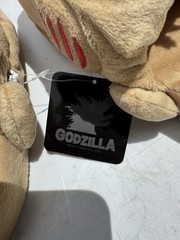 Godzilla Plush Embroidered Slip-On Slippers Beige Unisex Kids One Size