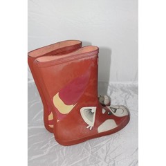 Hunter Kids Red Fox Rain Boots Waterproof Rubber Wellies Orange UK 12 US 13 J714