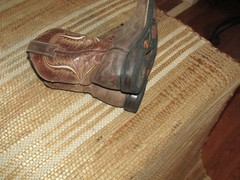 Cuatralba Square Toe Cowboy Western Boots Brown Leather Youth 13 size Mex 20