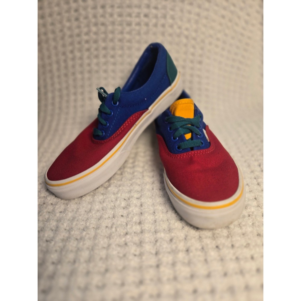 Vans Era Multi Color Block Red Blue Green Yellow Kids Size 4.0 Sneakers