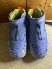 Size 1 AND1 Athletic Shoes Light Blue With Neon Green And Orange Highlights